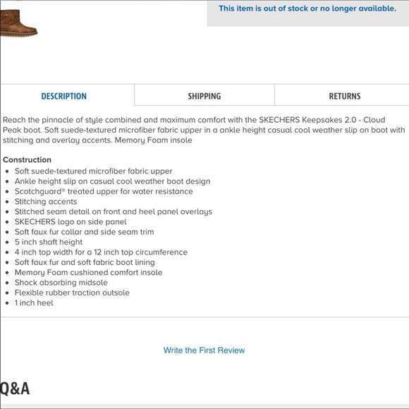 New Skechers Keepsakes Chestnut Boots Size 7 - Picture 5 of 5